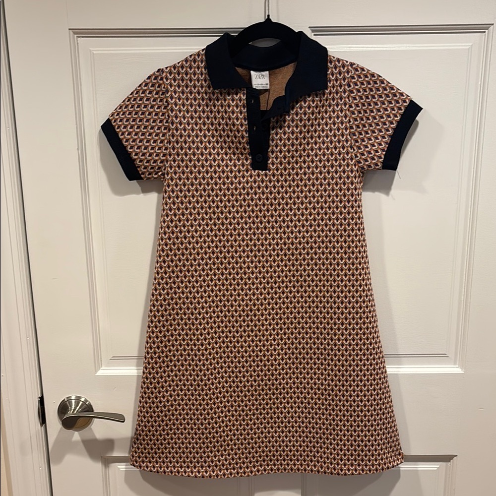 Zara Black and Tan Polo Sheath Dress Casual